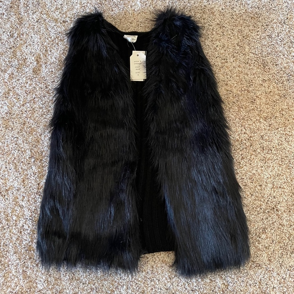 Faux Fur Black Vest